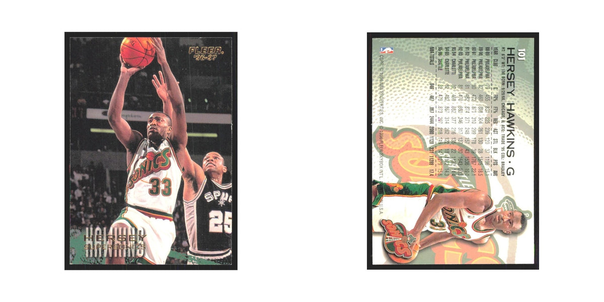 1996 Fleer Hersey Hawkins Seattle SuperSonics #101