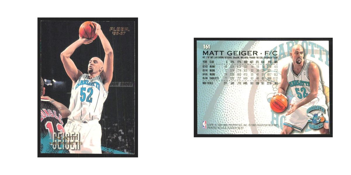 1996 Fleer Matt Geiger Hornets #161