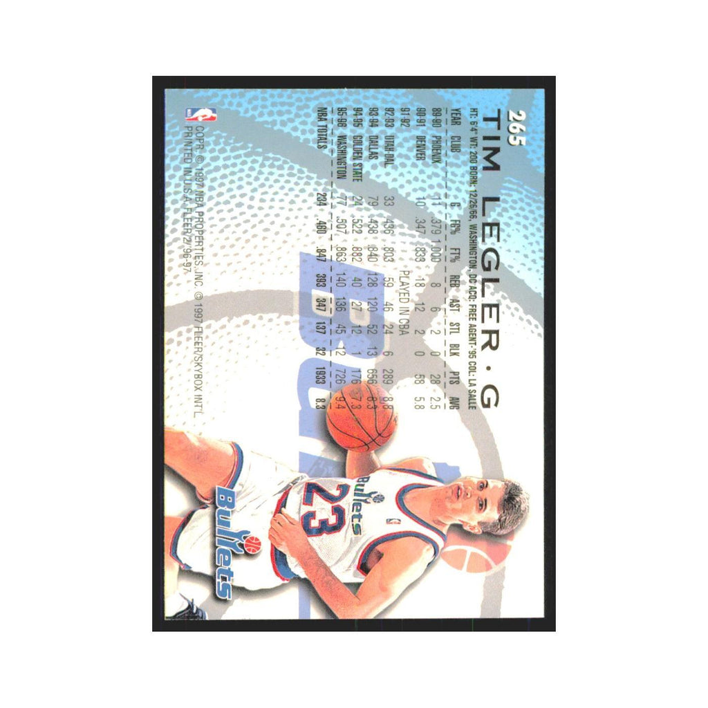 1996 Fleer Tim Legler Washington Bullets #265