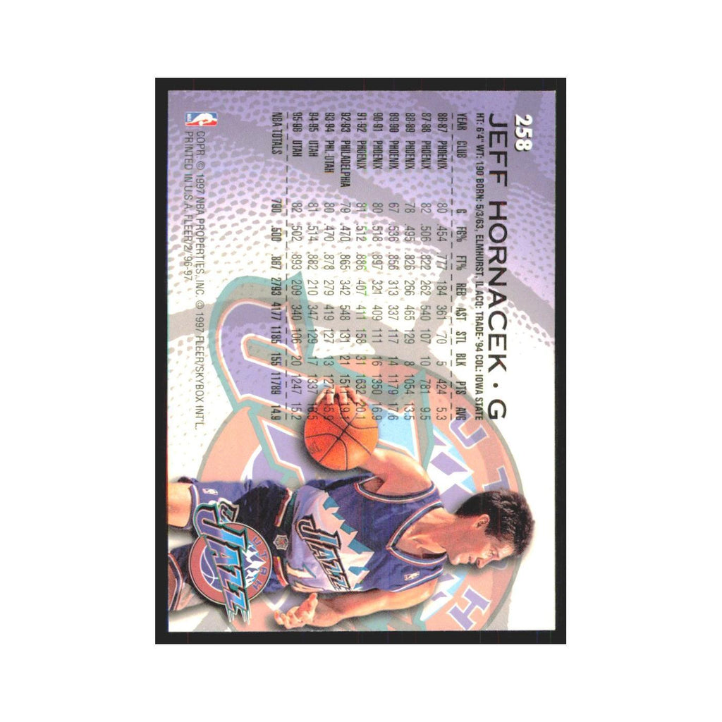 1996 Fleer Jeff Hornacek Jazz #258