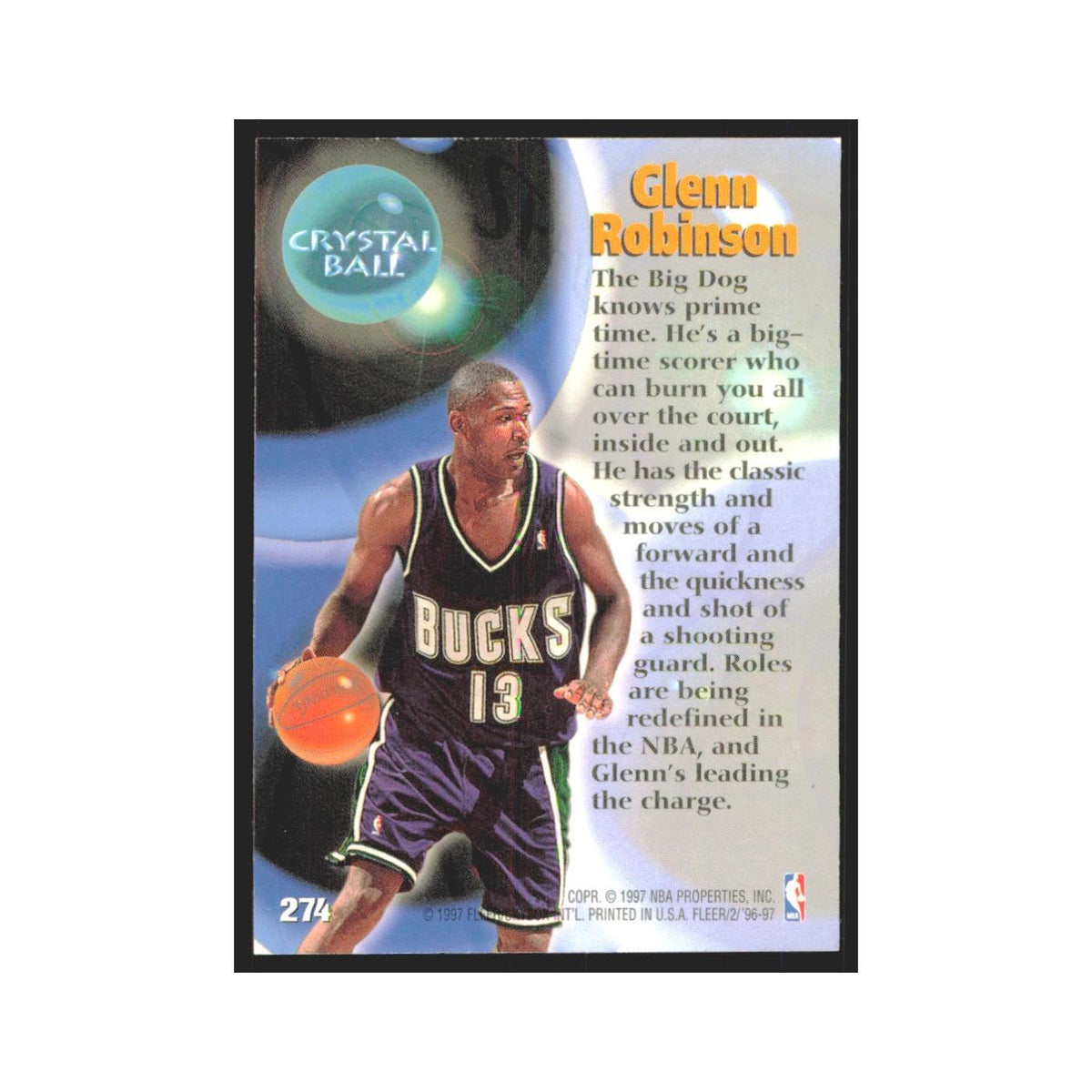 1996 Fleer Glenn Robinson Bucks #274