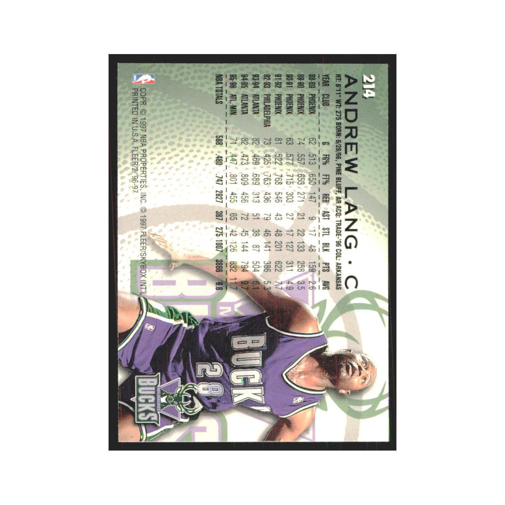 1996 Fleer Andrew Lang Bucks #214