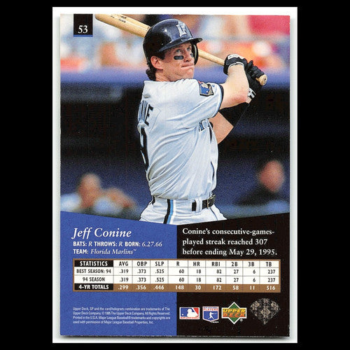 Jeff Conine #53 1995 Upper Deck SP Florida Marlins Baseball Card MLB NM