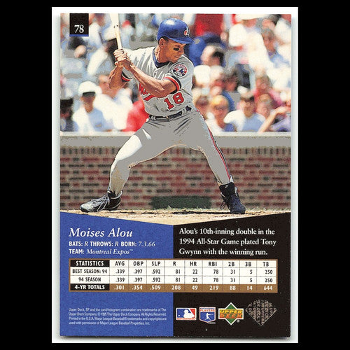 Moises Alou #78 1995 Upper Deck SP Montreal Expos Baseball Card MLB NM