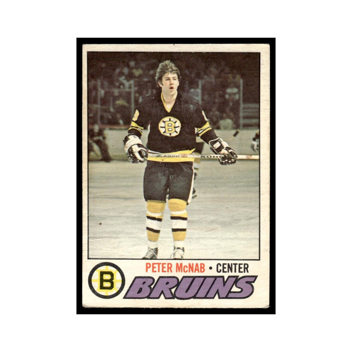 Peter McNab 1977 O-Pee-Chee #18 Boston Bruins Hockey Card EX
