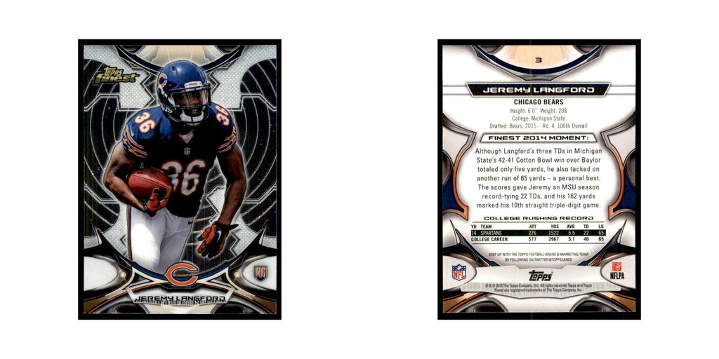 2015 Topps Finest Jeremy Langford RC Football Cards #3