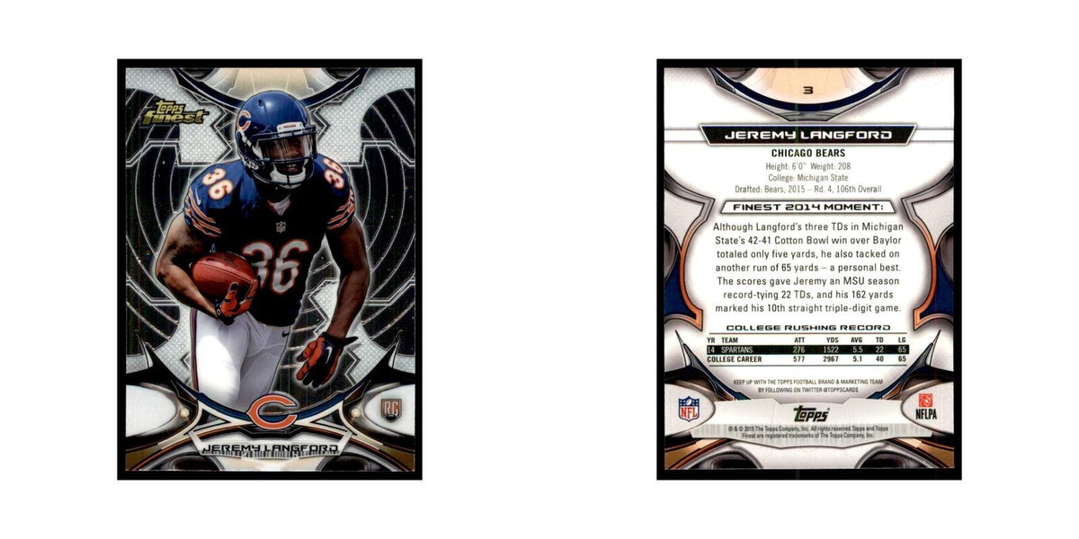 2015 Topps Finest Jeremy Langford RC Football Cards #3
