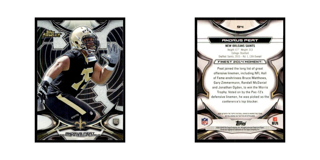 2015 Topps Finest Andrus Peat RC Football Cards #94
