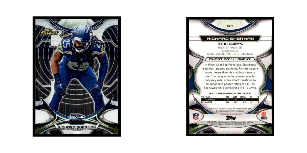 2015 Topps Finest Richard Sherman Football Cards #54
