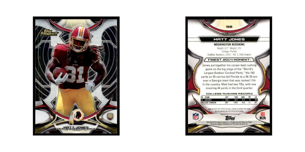 2015 Topps Finest Matt Jones RC Football Cards #98