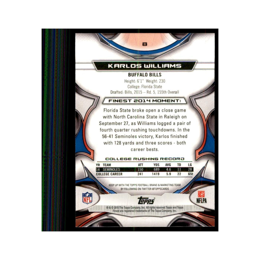 2015 Topps Finest Karlos Williams RC Football Cards #8