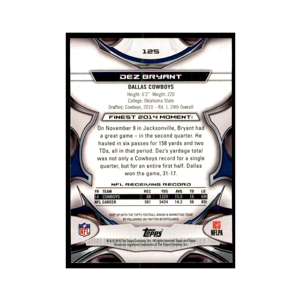 2015 Topps Finest Dez Bryant Football Cards #125