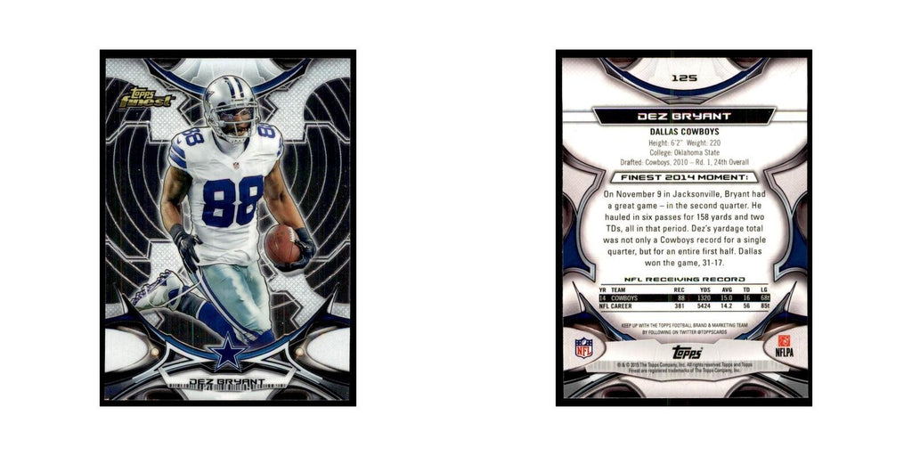 2015 Topps Finest Dez Bryant Football Cards #125