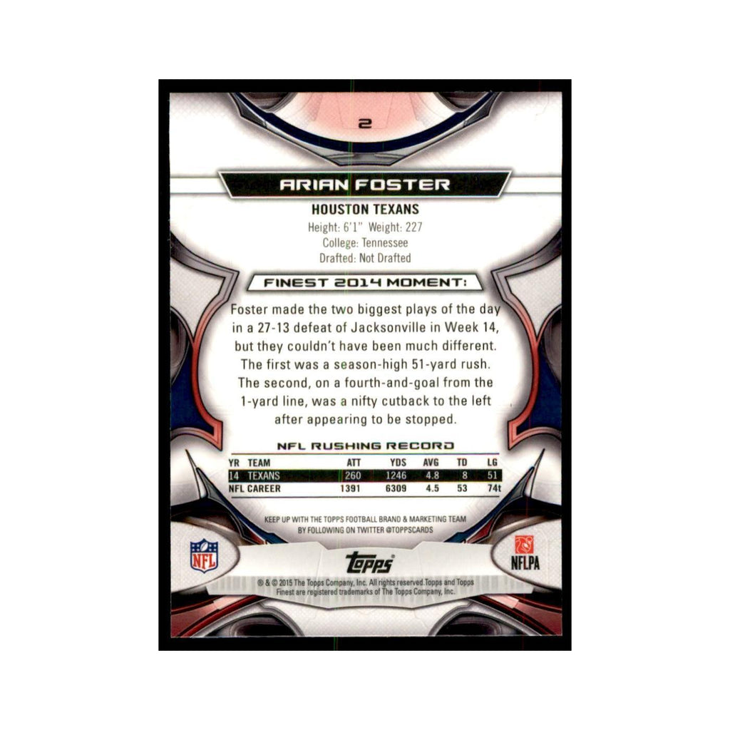2015 Topps Finest Arian Foster Football Cards #2