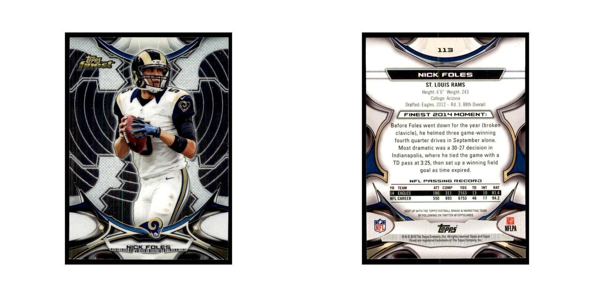 2015 Topps Finest Nick Foles Football Cards #113