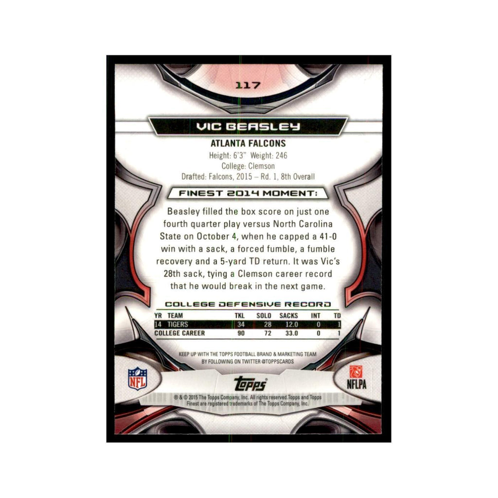 2015 Topps Finest Vic Beasley RC Football Cards #117