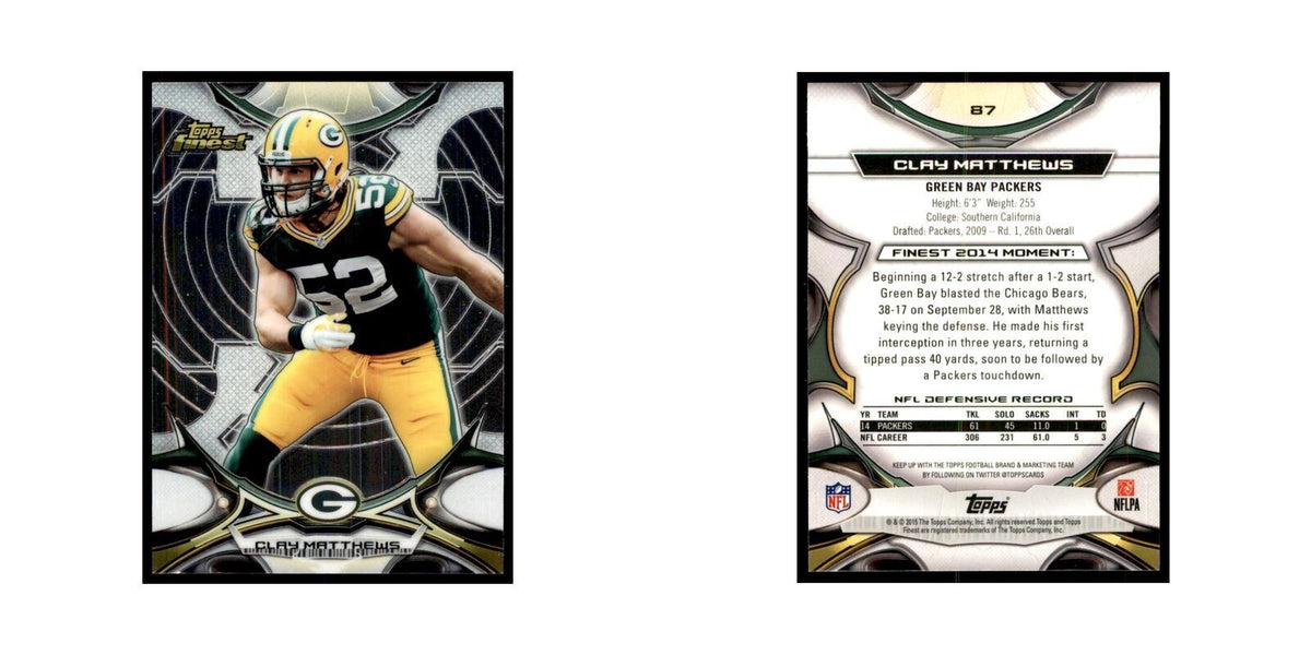 2015 Topps Finest Clay Matthews Football Cards #87