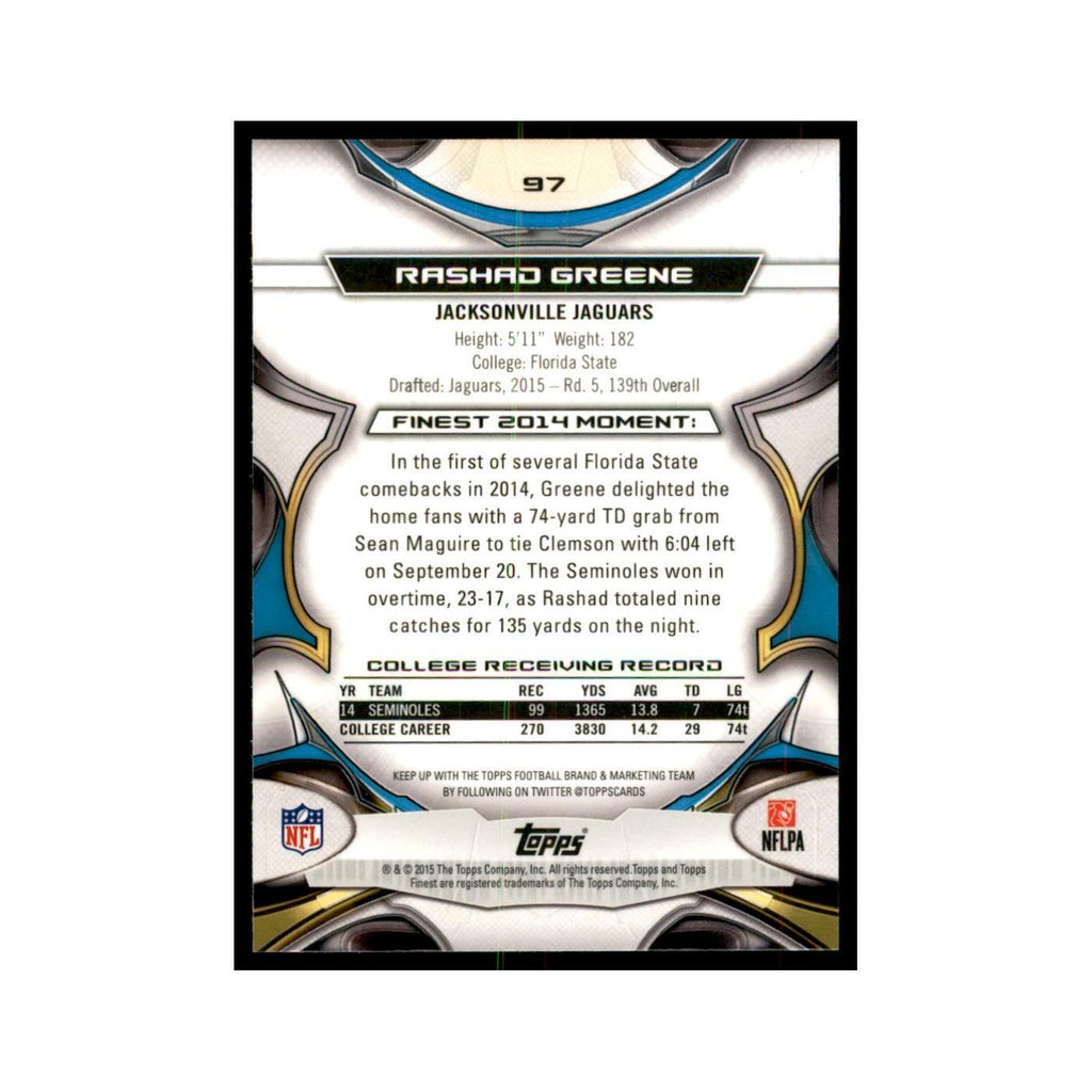 2015 Topps Finest Rashad Greene RC Football Cards #97