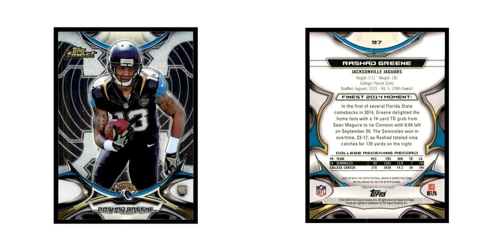 2015 Topps Finest Rashad Greene RC Football Cards #97