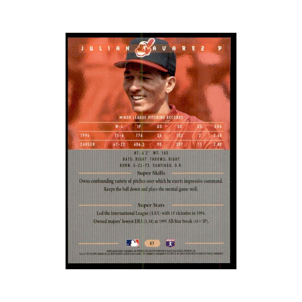 1995 Bowman's Best Julian Tavarez Baseball Cards #87