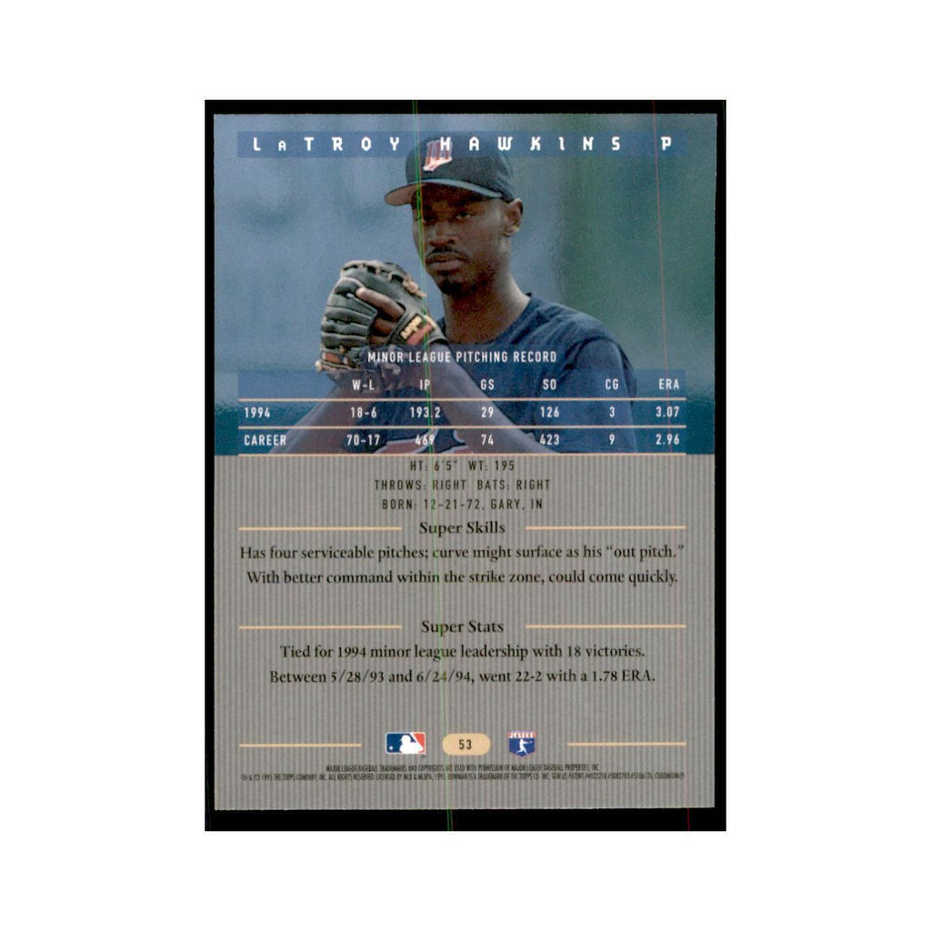 1995 Bowman's Best LaTroy Hawkins Baseball Cards #53
