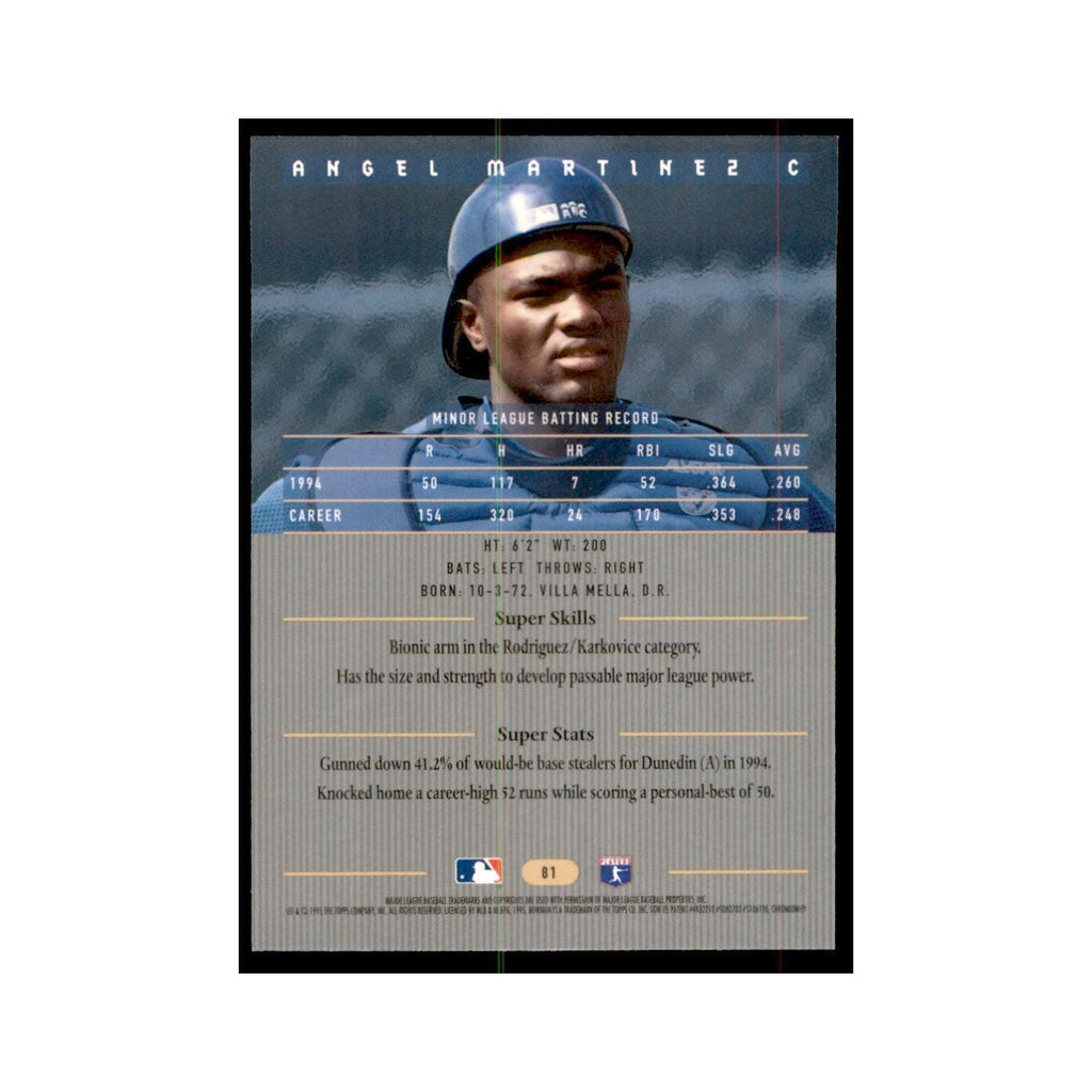 1995 Bowman's Best Angel Martinez Baseball Cards #81