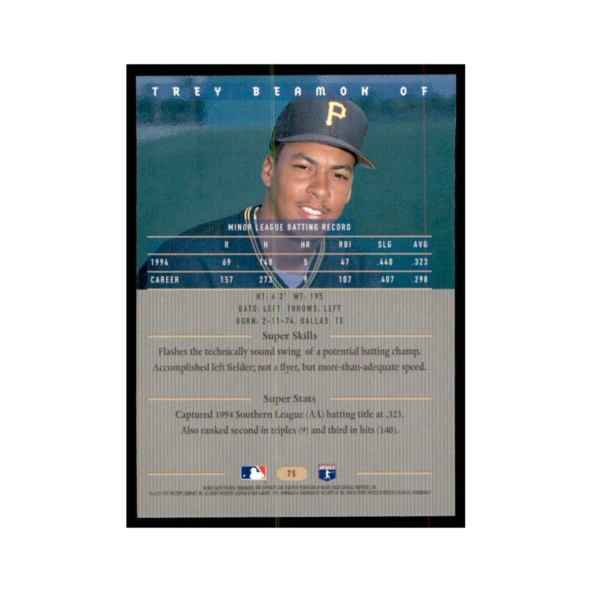 1995 Bowman's Best Trey Beamon Baseball Cards #75
