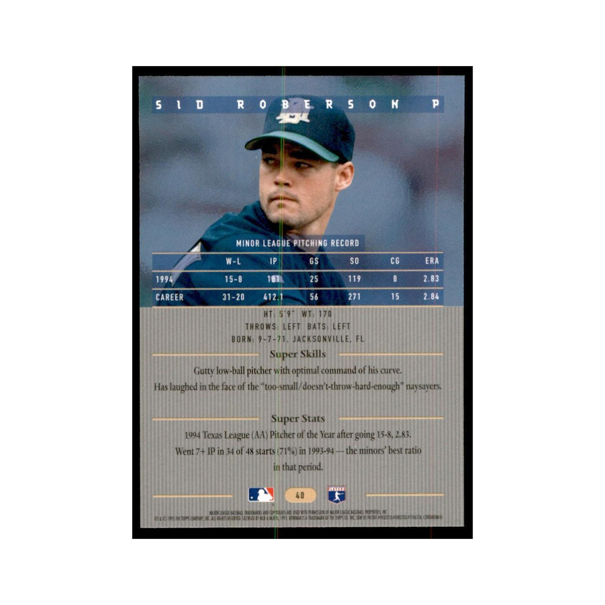 1995 Bowman's Best Sid Roberson Baseball Cards #40