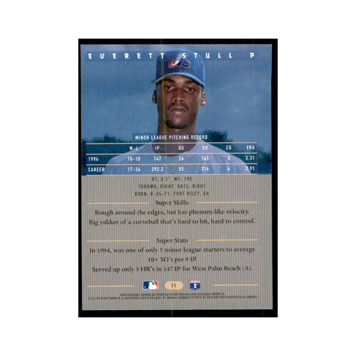 1995 Bowman's Best Everett Stull Baseball Cards #11
