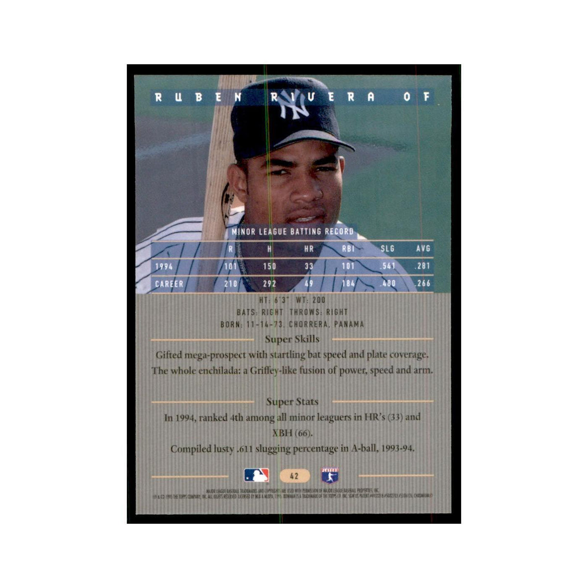 1995 Bowman's Best Ruben Rivera Baseball Cards #42