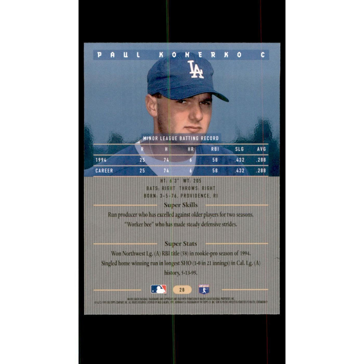 1995 Bowman's Best Paul Konerko Baseball Cards #28