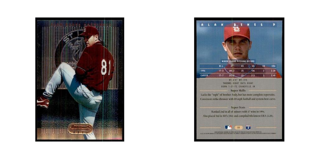 1995 Bowman's Best Alan Benes Baseball Cards #55
