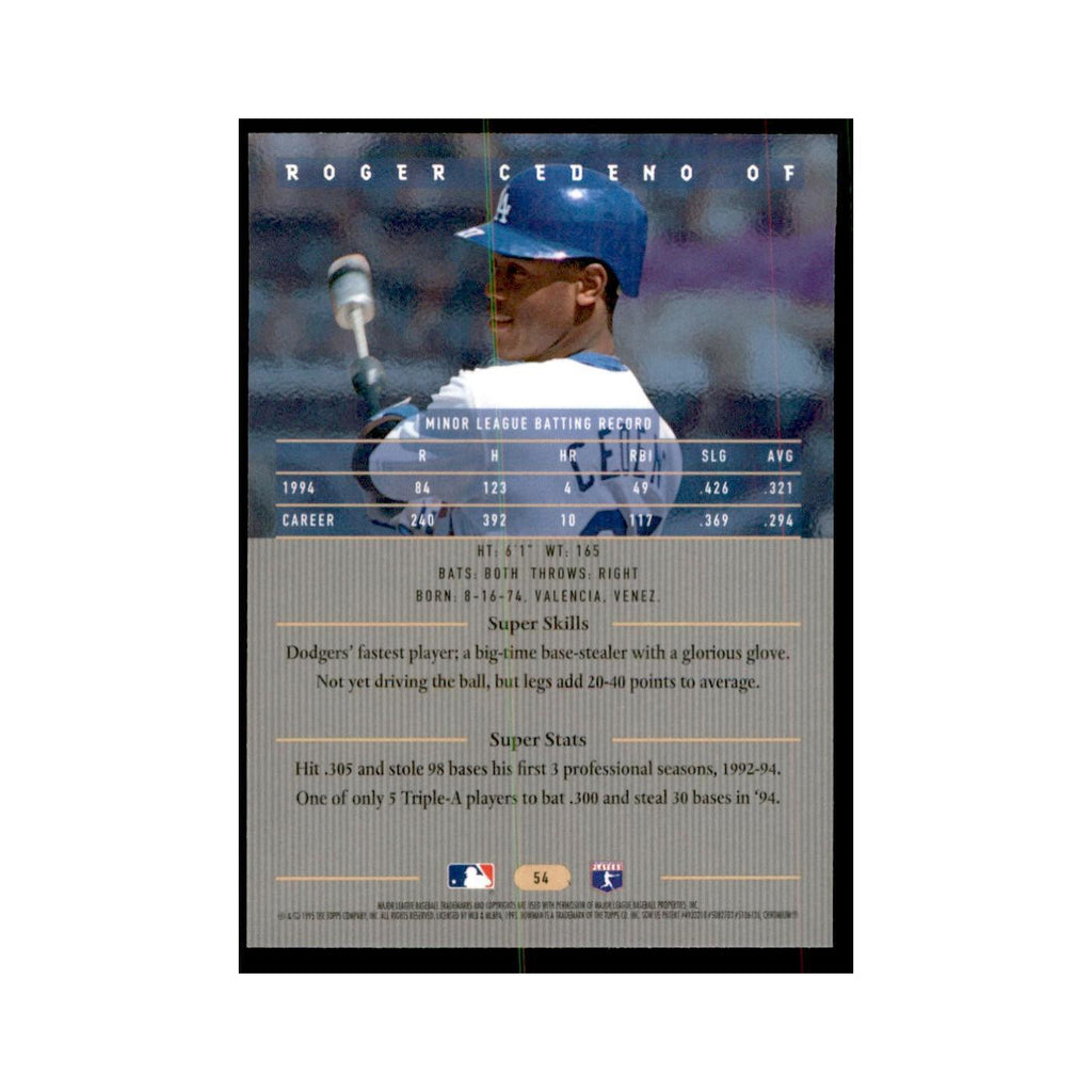 1995 Bowman's Best Roger Cedeno Baseball Cards #54