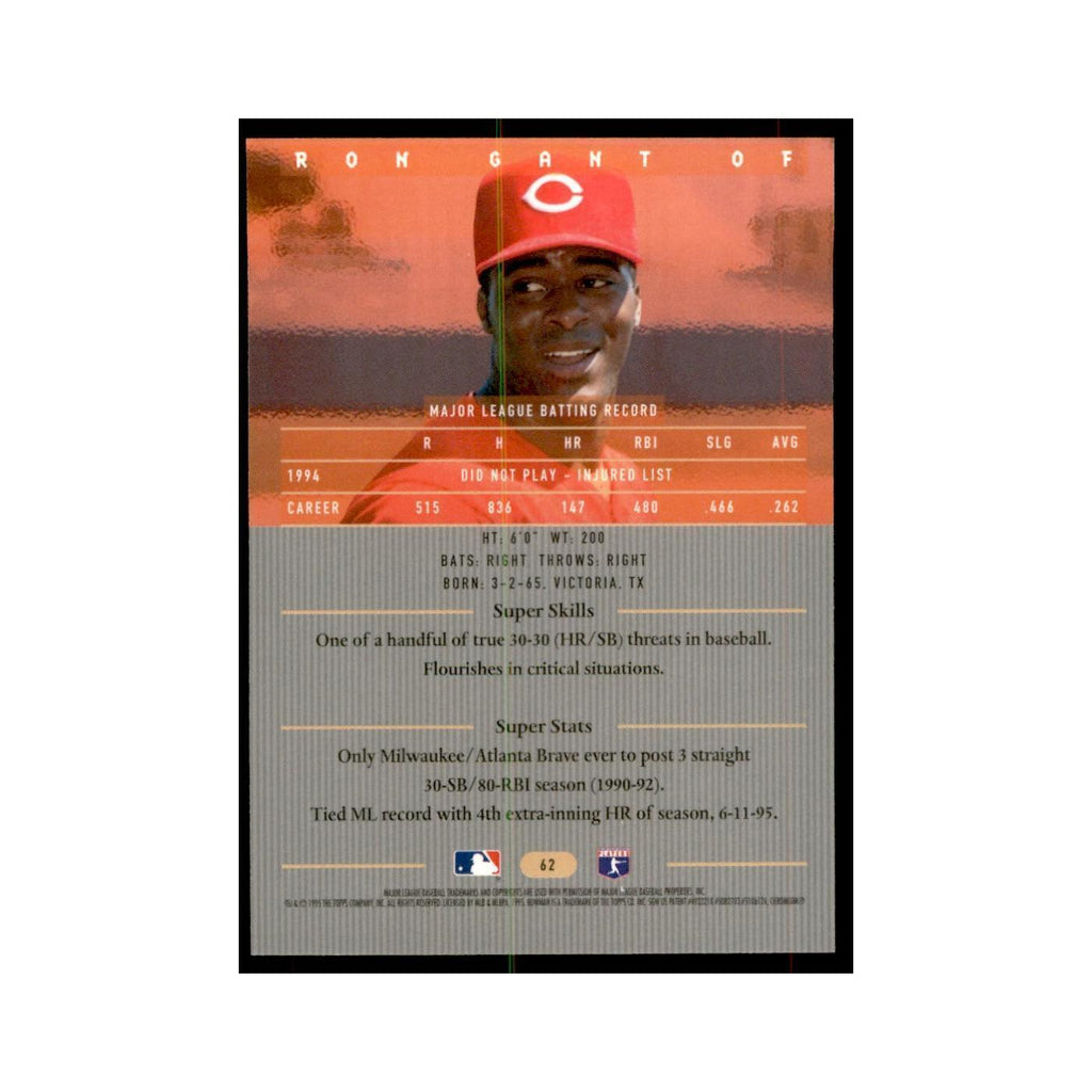 1995 Bowman's Best Ron Gant Baseball Cards #62