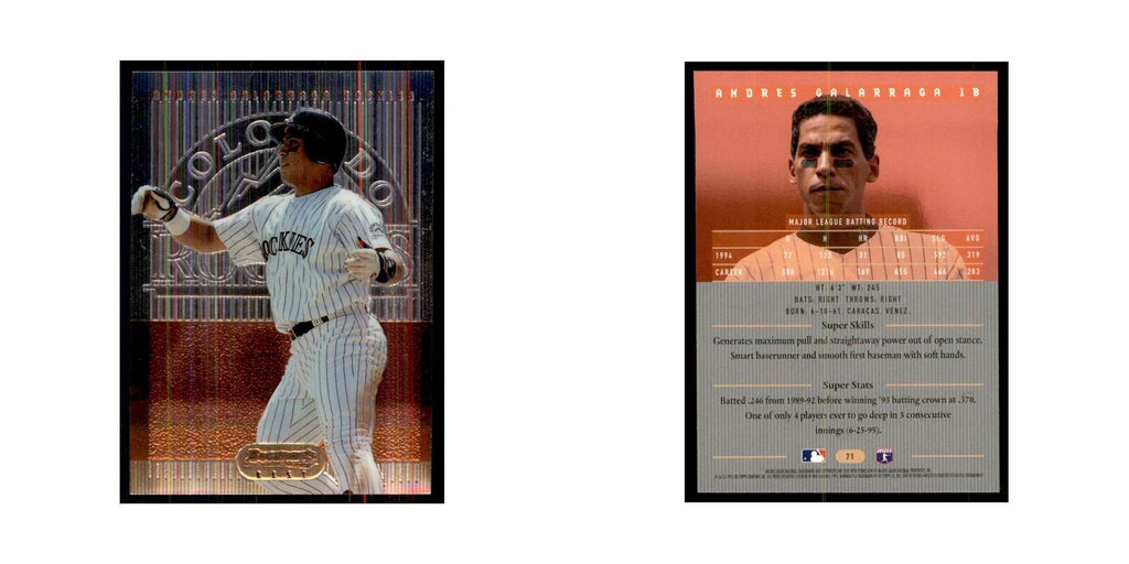 1995 Bowman's Best Andres Galarraga Baseball Cards #71
