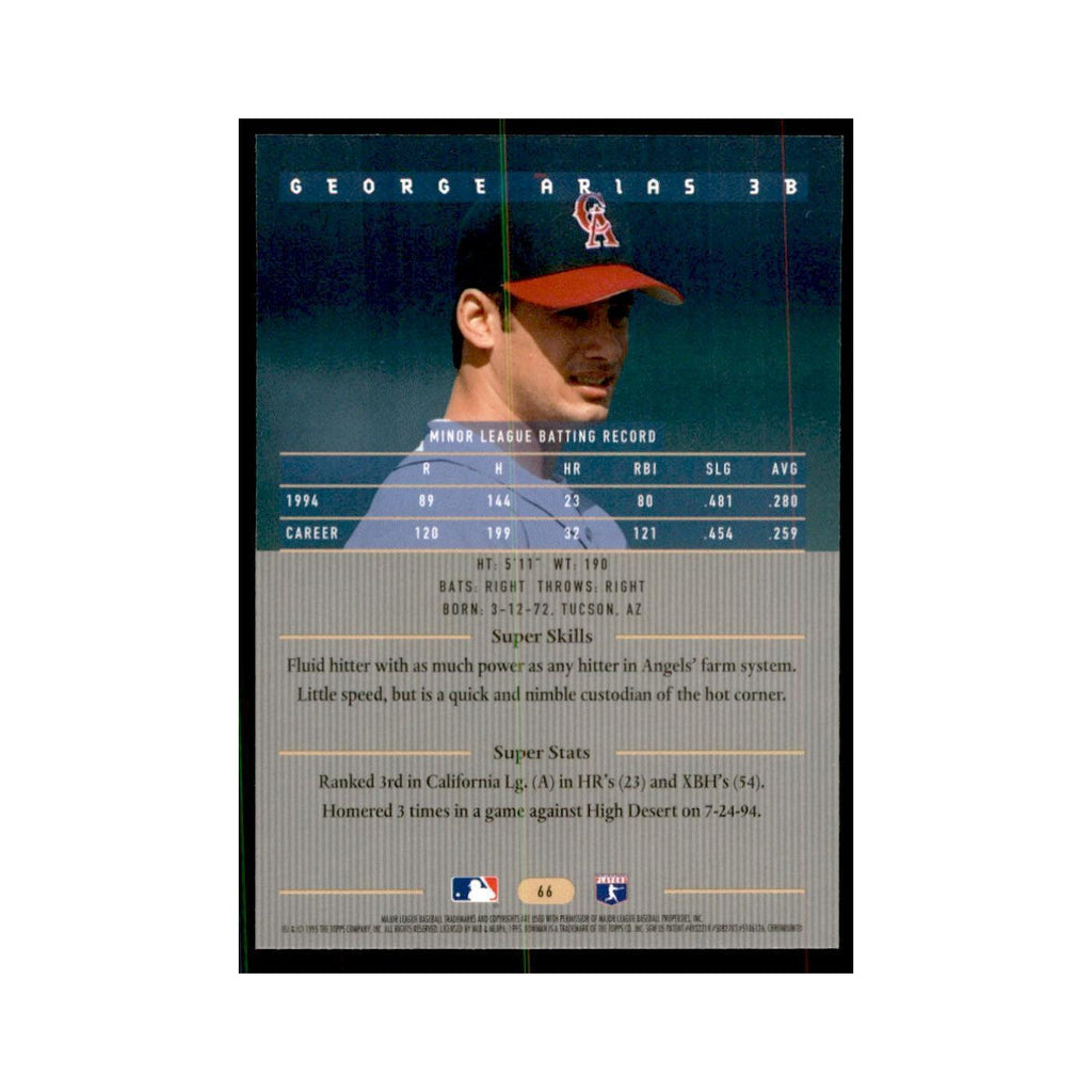 1995 Bowman's Best George Arias Baseball Cards #66