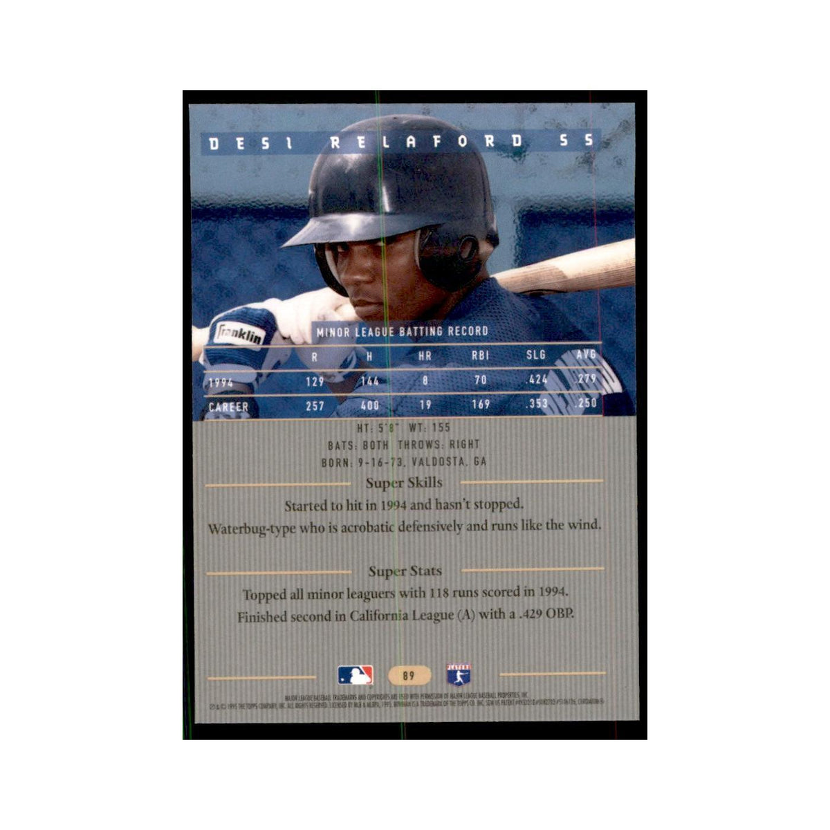 1995 Bowman's Best Desi Relaford Baseball Cards #89