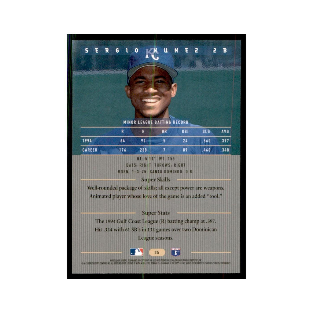 1995 Bowman's Best Sergio Nunez Baseball Cards #35