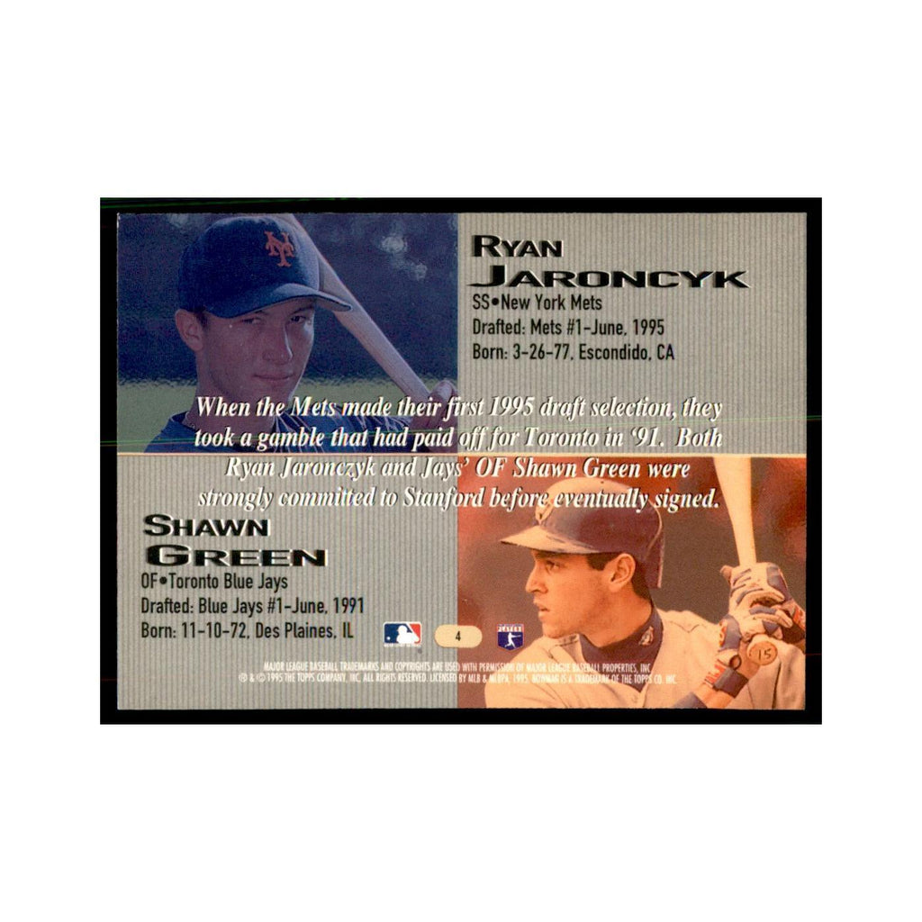 1995 Bowman's Best Ryan Jaroncyk/Ghawn Green Baseball Cards #4