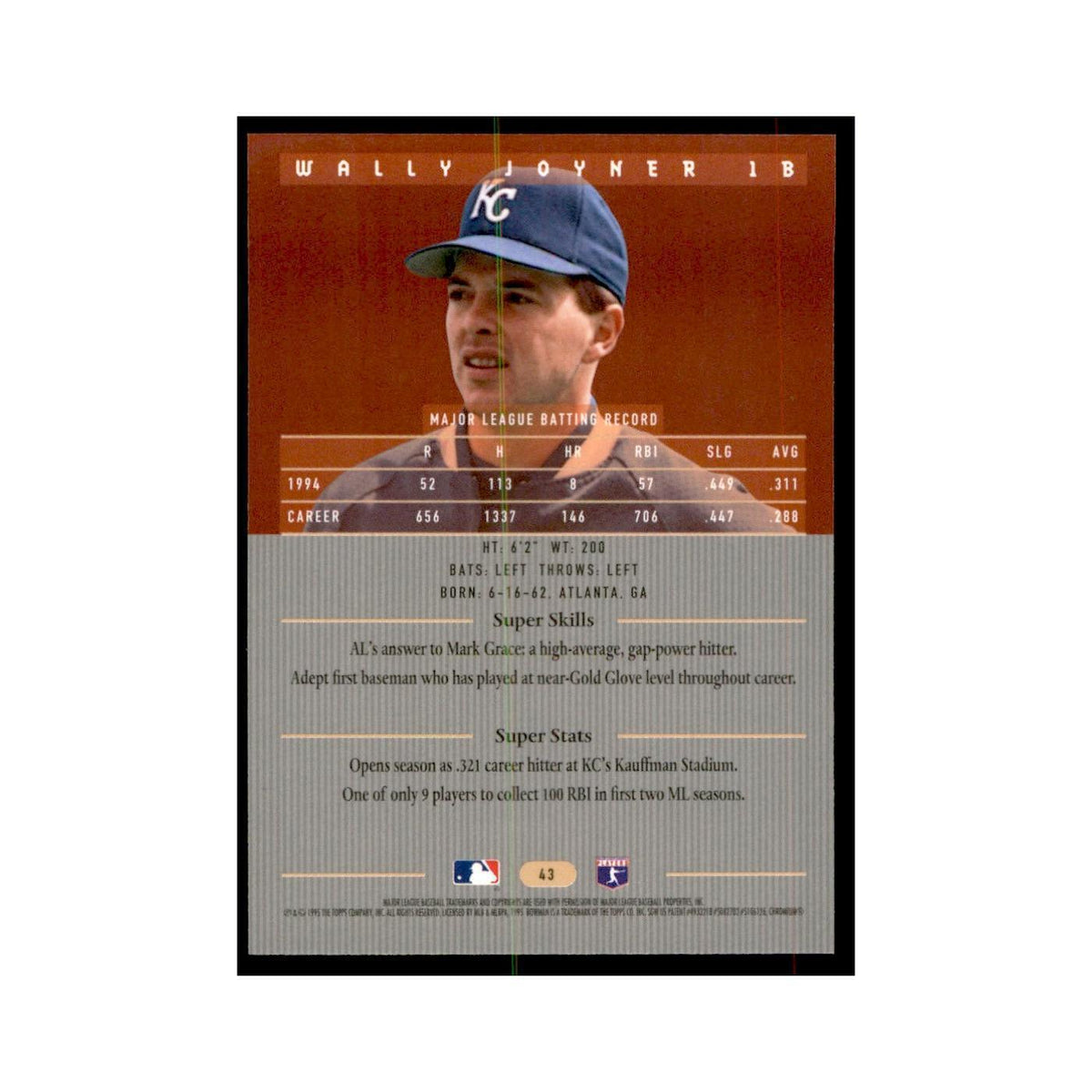 1995 Bowman's Best Wally Joyner Baseball Cards #43