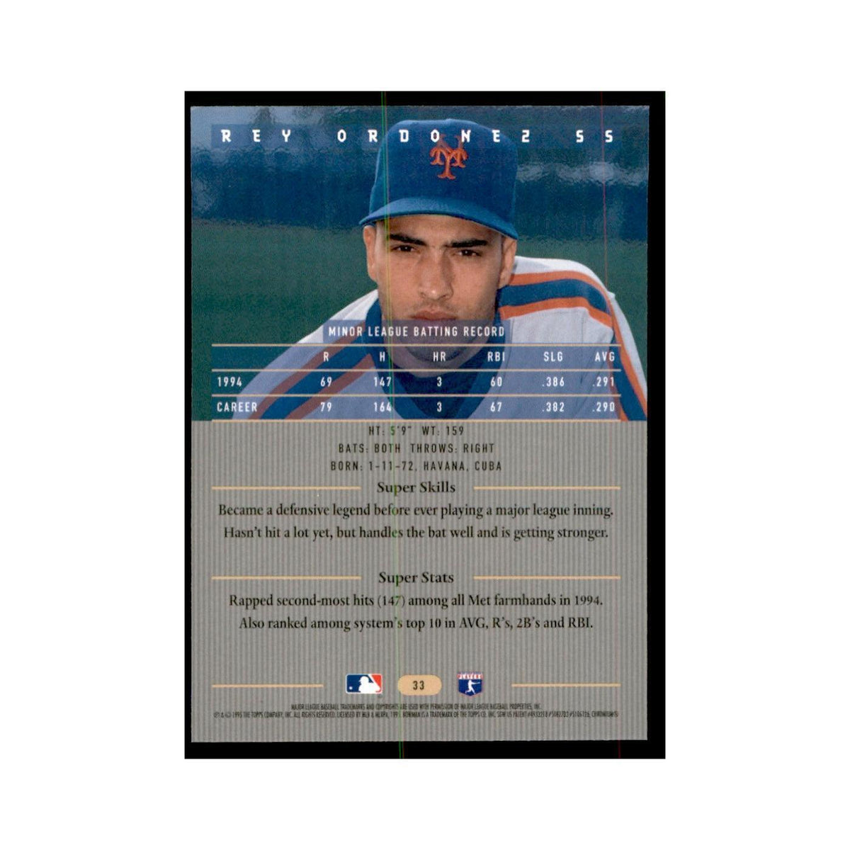 1995 Bowman's Best Rev Ordonez Baseball Cards #33