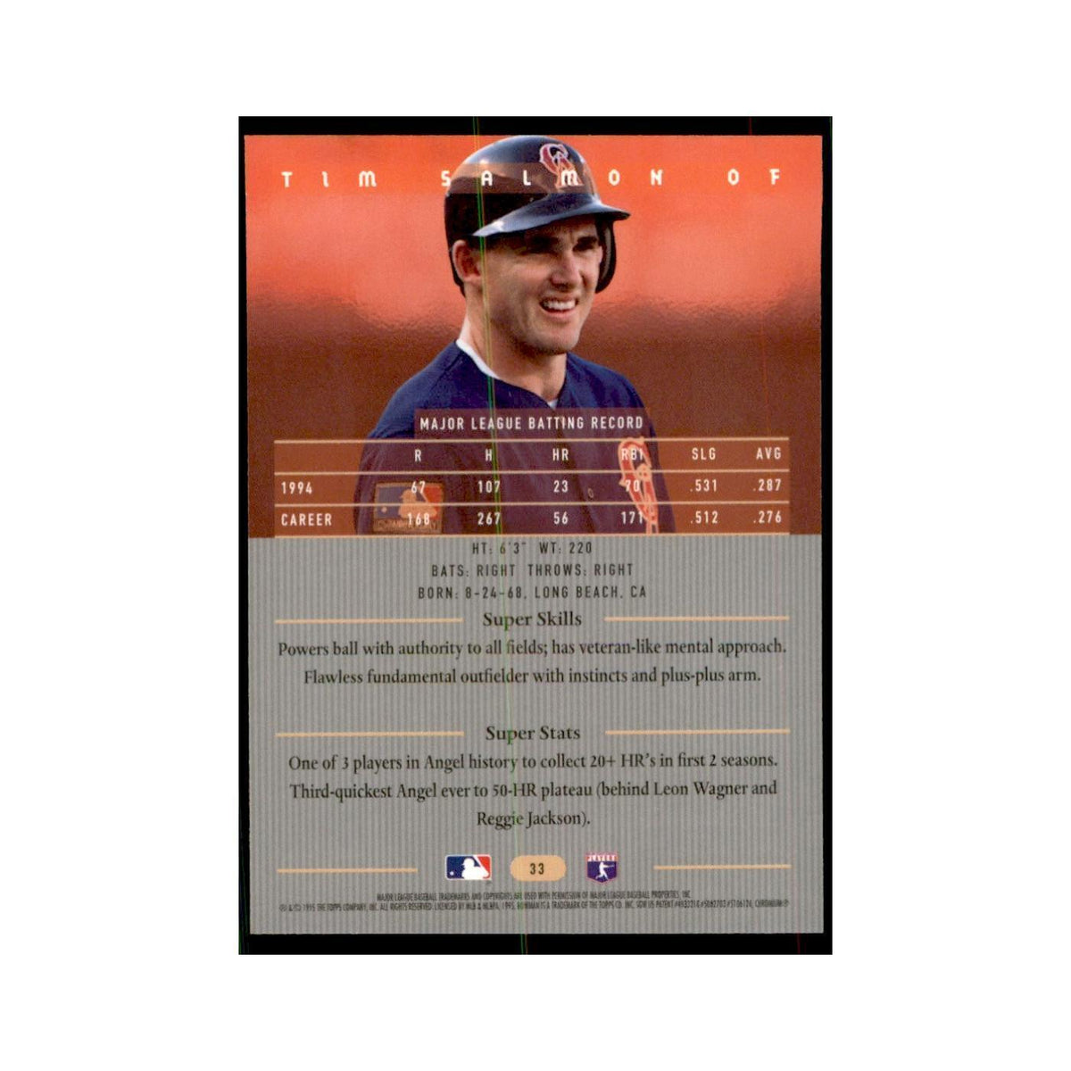 1995 Bowman's Best Tim Salmon Baseball Cards #23