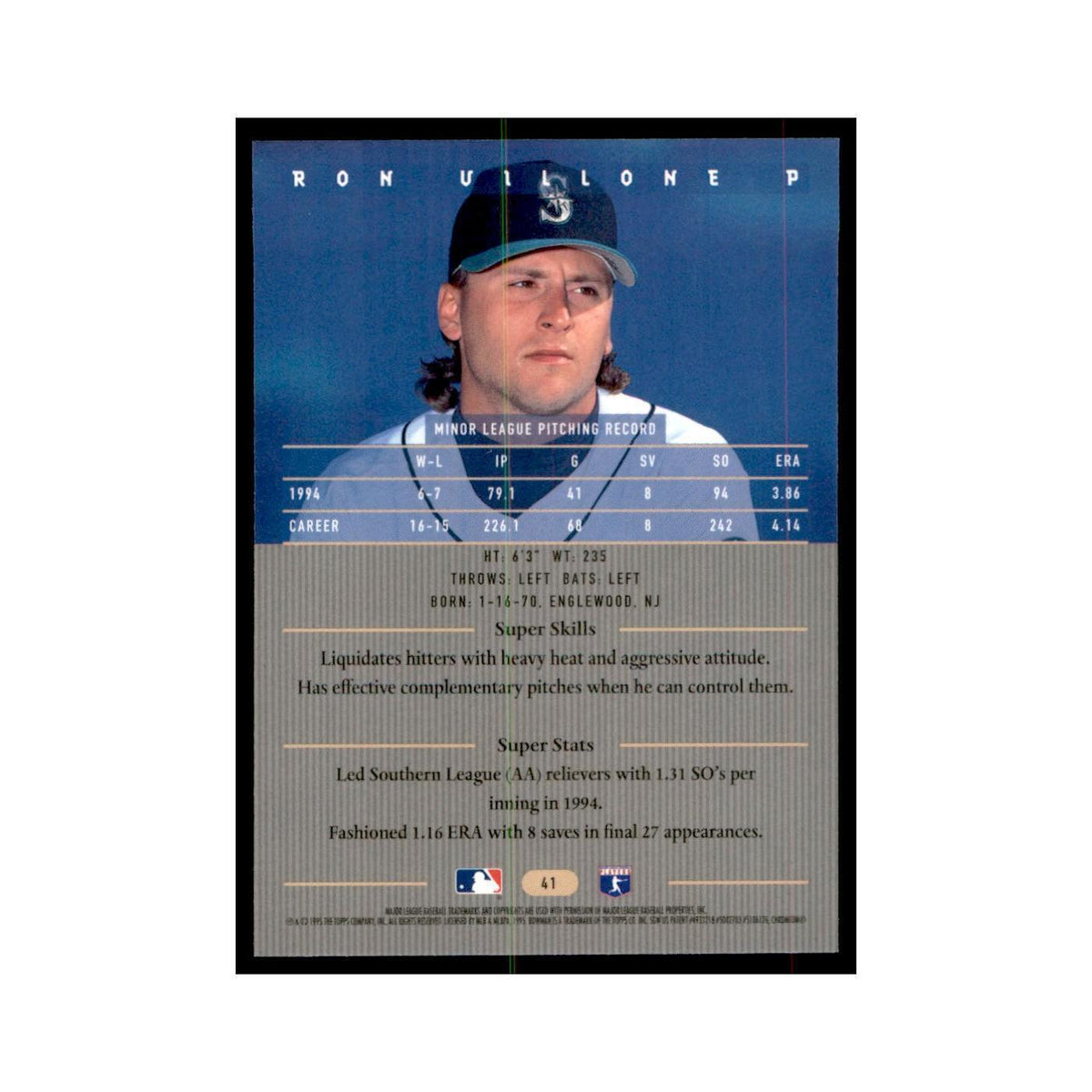 1995 Bowman's Best Ron Villone Baseball Cards #41