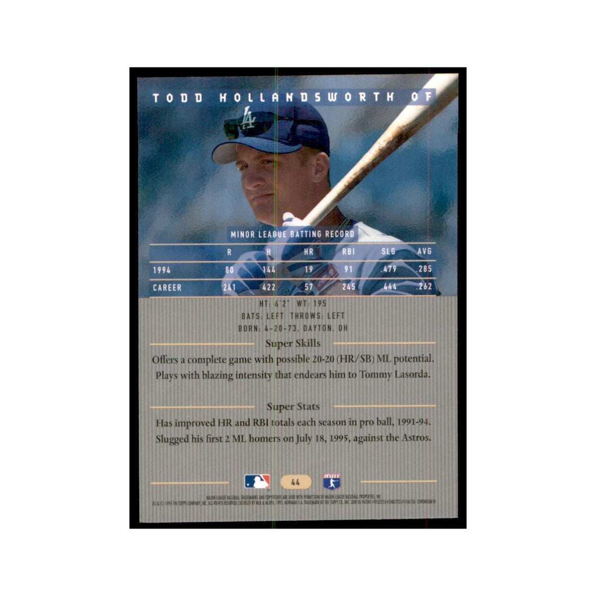 1995 Bowman's Best Todd Hollandsworth Baseball Cards #44