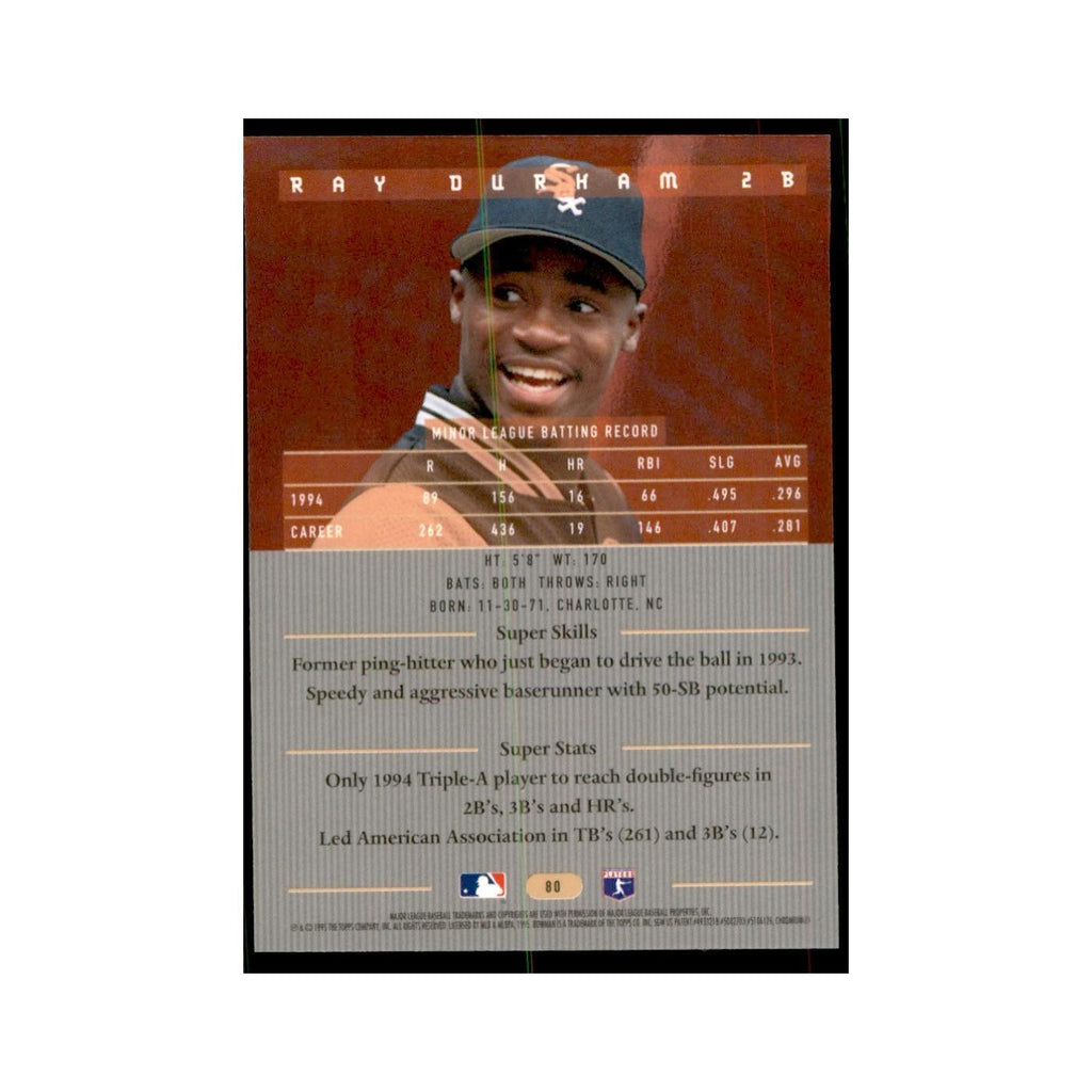 1995 Bowman's Best Ray Durham Baseball Cards #80