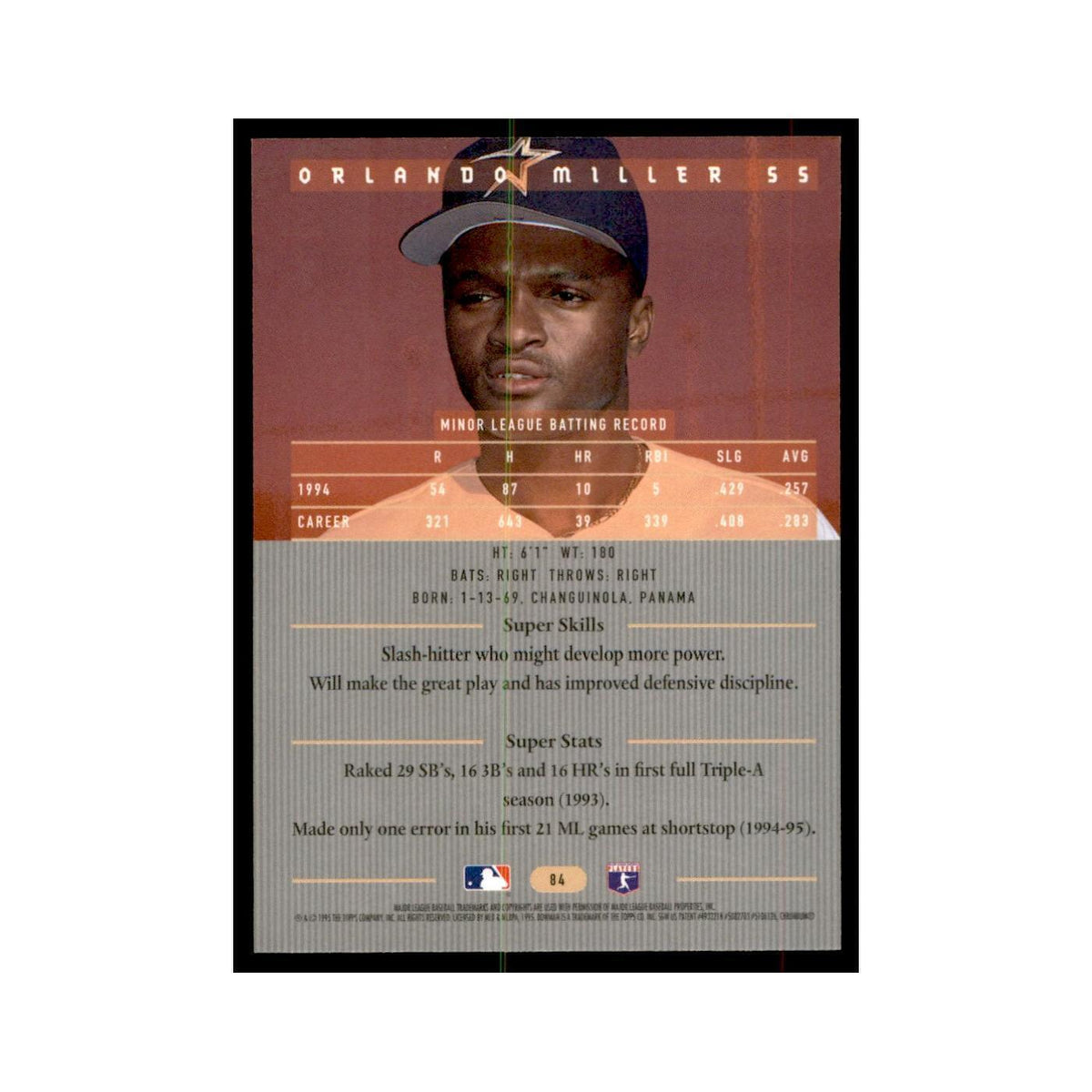 1995 Bowman's Best Orlando Miller Baseball Cards #84