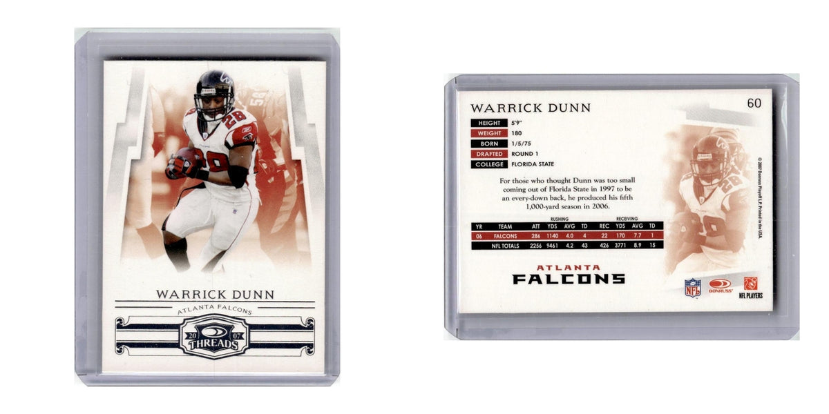 2007 Donruss Threads Warrick Dunn Falcons #60