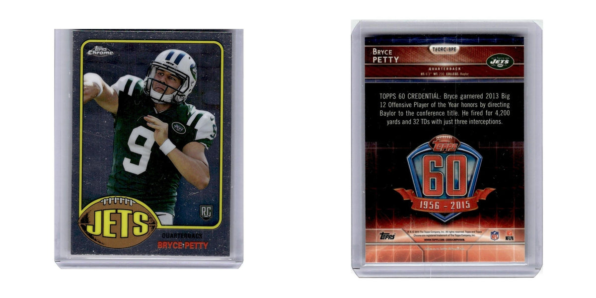 2015 Topps Chrome 60th Anniversary Bryce Petty RC Jets #T60RC-BPE