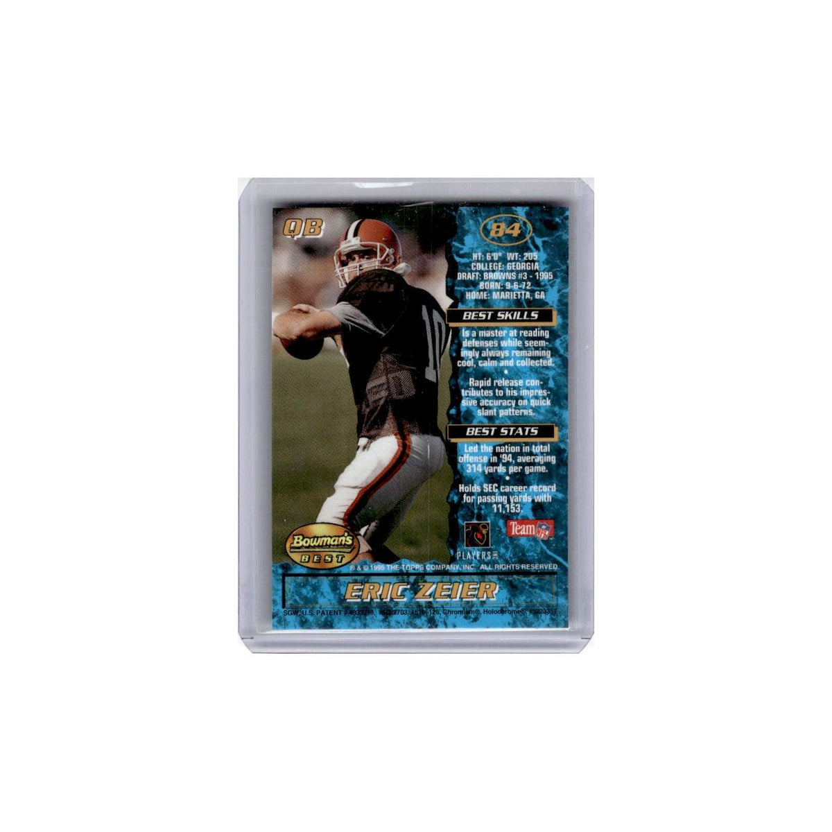 1995 Bowman's Best Eric Zeier Browns #84