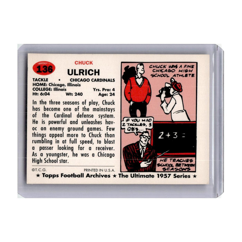 1994 Topps Archives 1957 Series Chuck Ulrich Chicago Cardinals #136